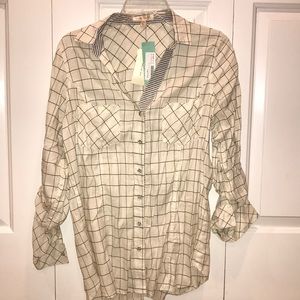 Skies are Blue button down top